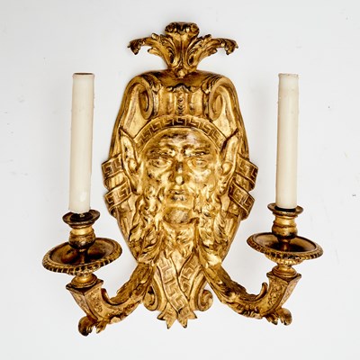 Lot 477 - Set of Four Régence Style Gilt-Bronze Two-Branch Wall-Lights