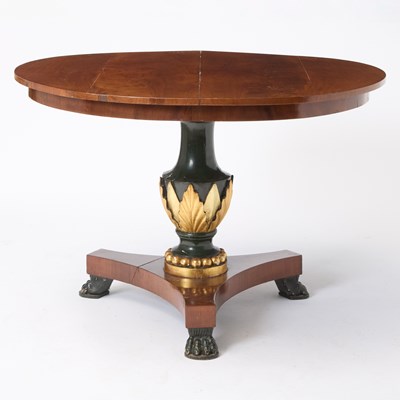 Lot 559 - Austrian Neoclassical Painted and Parcel-Gilt Mahogany Center Table