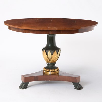 Lot 559 - Austrian Neoclassical Painted and Parcel-Gilt Mahogany Center Table