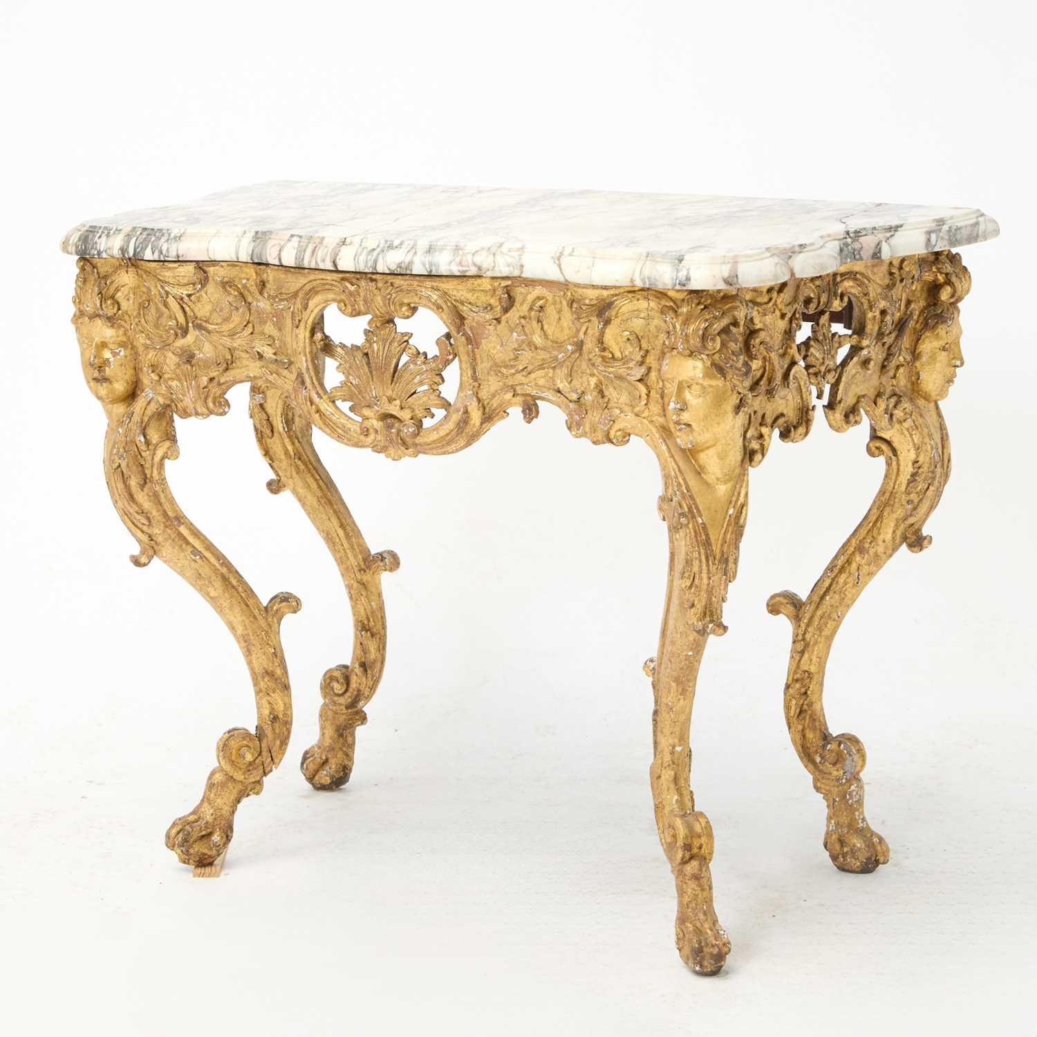 Lot 390 - Régence Giltwood Console