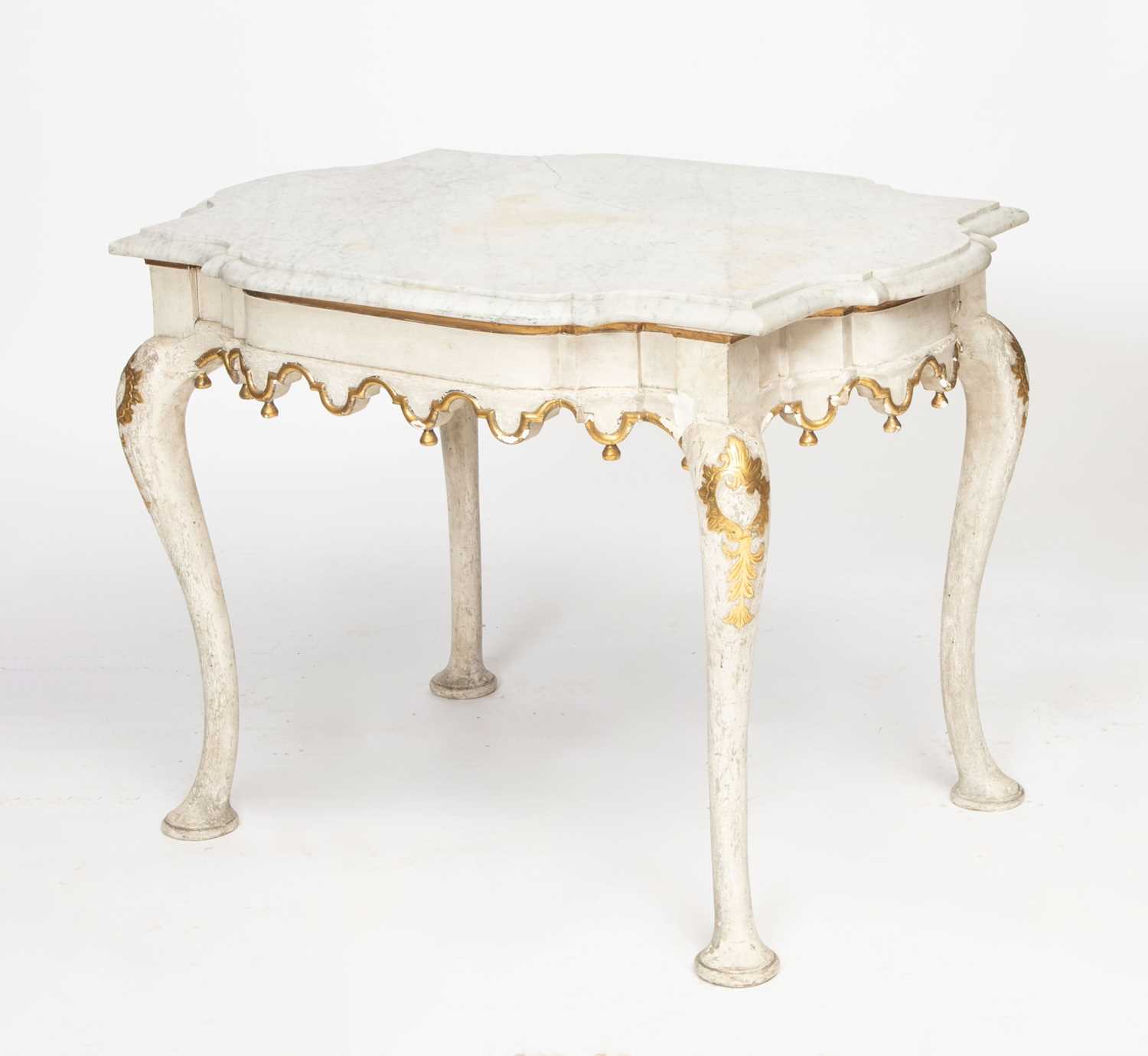 Lot 583 - Swedish Rococo Style White Painted Center Table