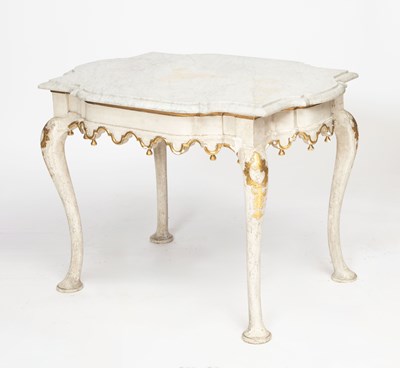 Lot 583 - Venetian Rococo Style White Painted Center Table