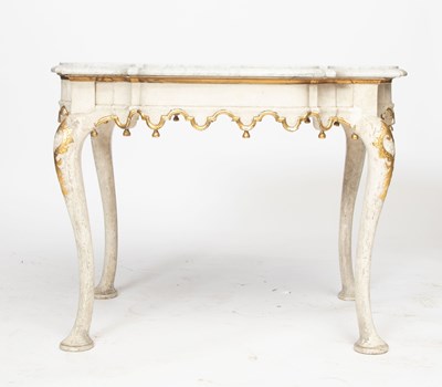 Lot 583 - Swedish Rococo Style White Painted Center Table