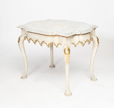 Lot 583 - Swedish Rococo Style White Painted Center Table