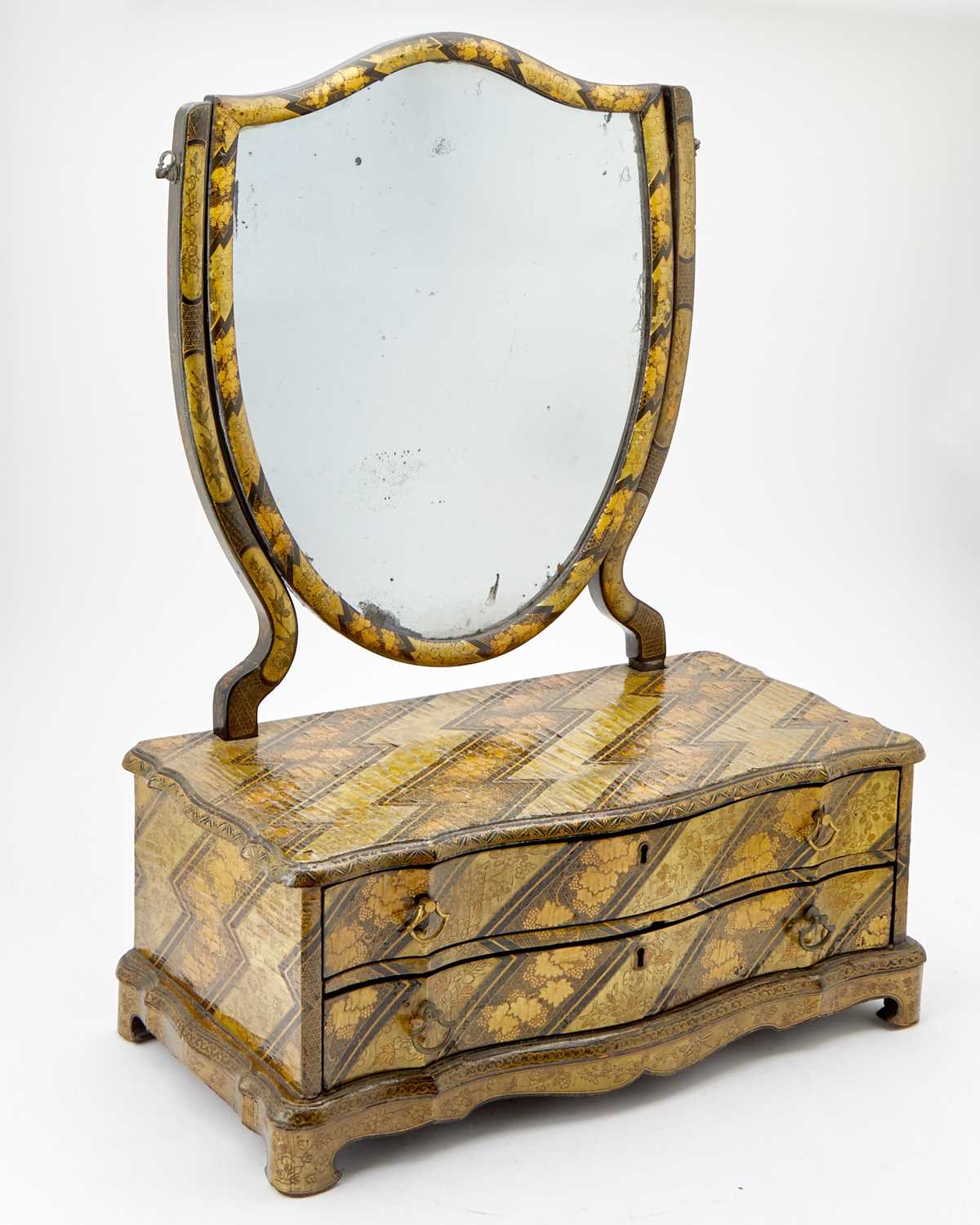 Lot 504 - Chinese Export Lacquer Toilet Mirror