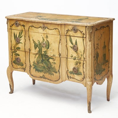 Lot 274 - Late Louis XV Style Chinoiserie Decorated Commode