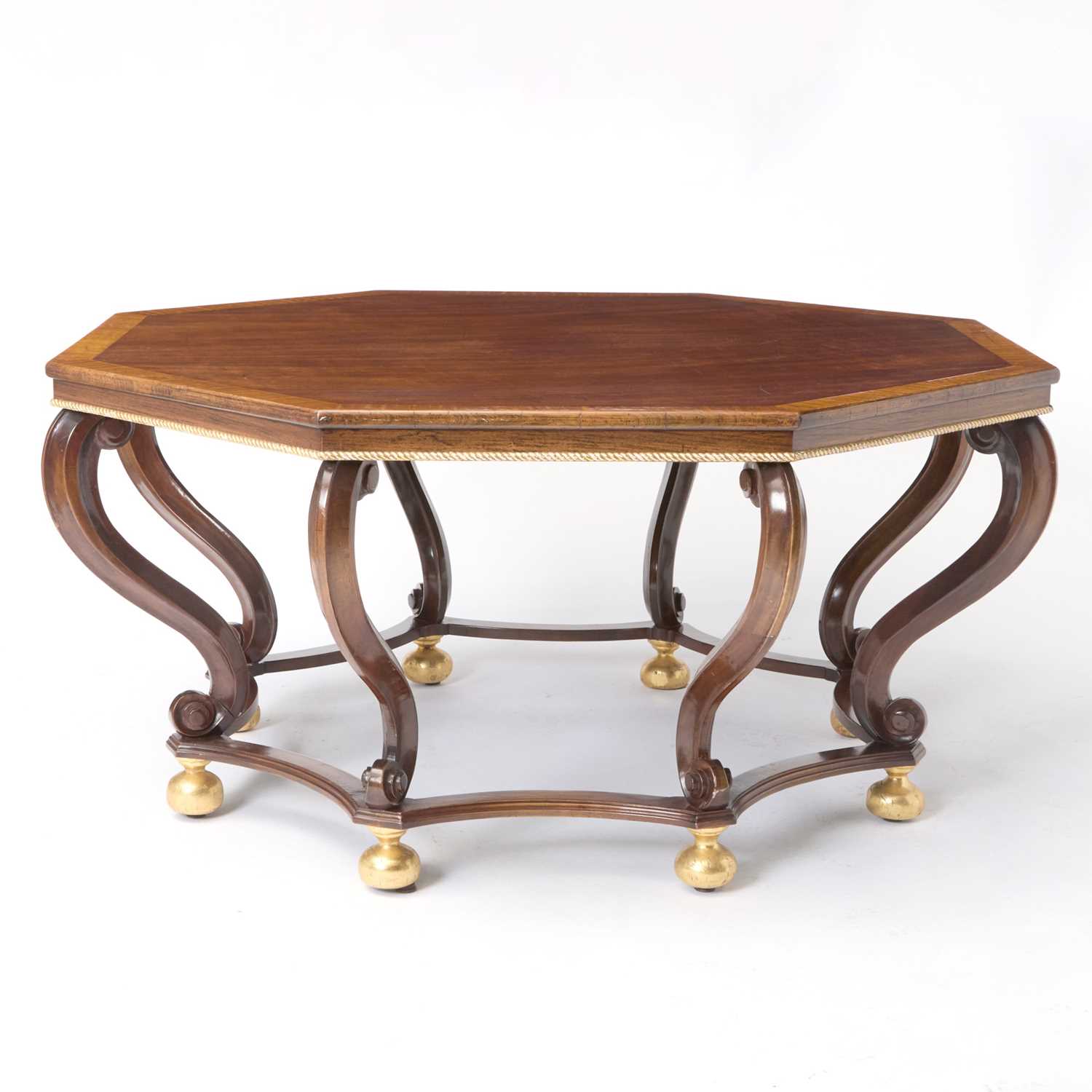 Lot 572 - Northern European Parcel-Gilt Mahogany Center Table