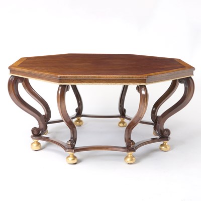 Lot 295 - Northern European Parcel-Gilt Mahogany Center Table