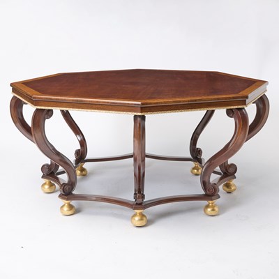 Lot 572 - Northern European Parcel-Gilt Mahogany Center Table