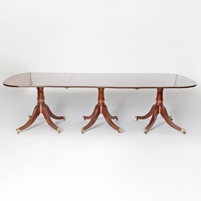 Lot 507 - George III Mahogany Triple-Pedestal Dining Table