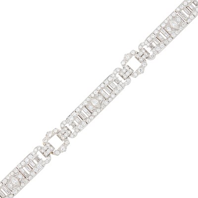 Lot 164 - Platinum and Diamond Bracelet