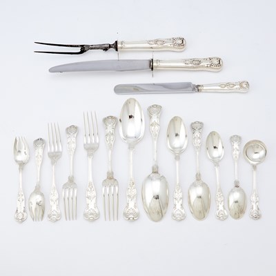 Lot 277 - Assembled American Sterling Silver "King's" Pattern Flatware Service