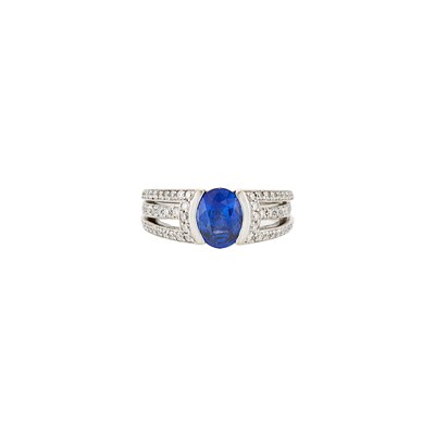 Lot 2303 - White Gold, Sapphire and Diamond Ring