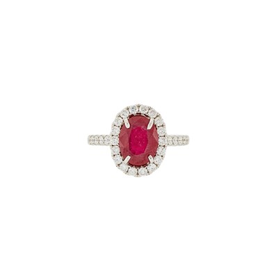 Lot 2367 - White Gold, Ruby and Diamond Ring