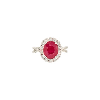 Lot 2362 - White Gold, Ruby and Diamond Ring