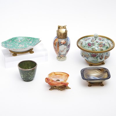 Lot 354 - Group of Desk Articles Incorporating Chinese Materials