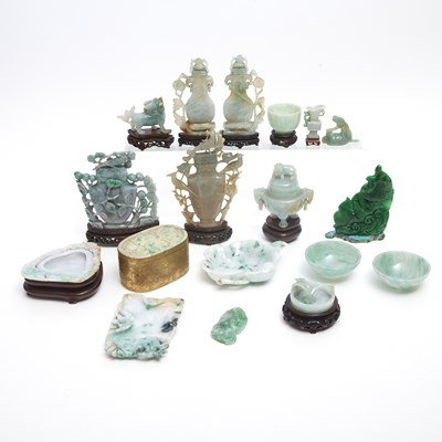 Lot 228 - Eighteen Chinese Jadeite Carvings