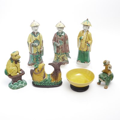 Lot 227 - Group of Famille Verte Glazed Porcelain Articles