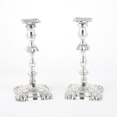 Lot 270 - Pair of Edwardian Sterling Silver Candlesticks