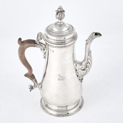 Lot 201 - George II Sterling Silver Coffee Pot