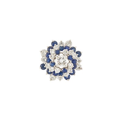 Lot 2300 - Gold, Diamond and Sapphire Swirl Ring