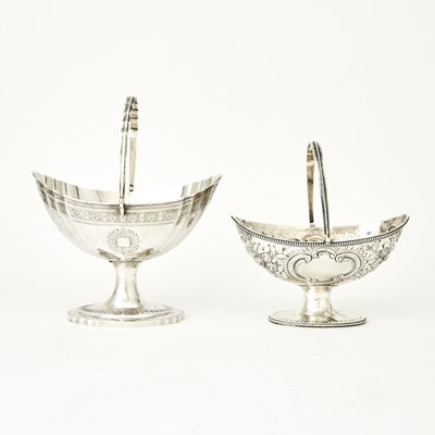 Lot 649 - Two George III Sterling Silver Sugar Baskets