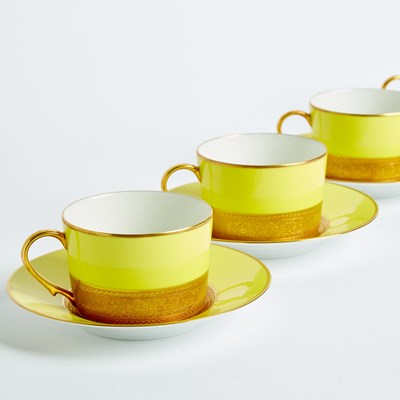 Lot 195 - Group of Limoges Porcelain Coffee-Cans and Saucers