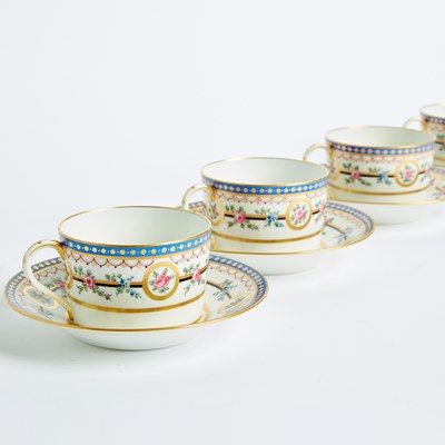 Lot 195 - Group of Limoges Porcelain Coffee-Cans and Saucers