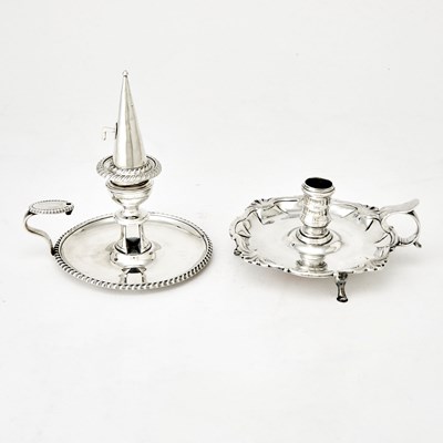 Lot 652 - Two Georgian Sterling Silver Chambersticks