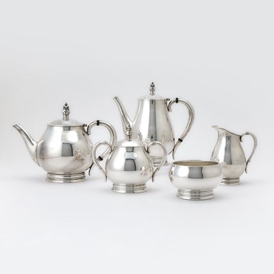 Lot 220 - International Silver Co. Sterling Silver “Royal Danish” Pattern Tea and Coffee Service