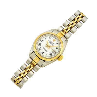 Lot 1036 - Rolex Lady's Stainless Steel and Gold 'Oyster Perpetual Datejust' Wristwatch