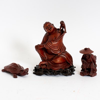 Lot 50 - Group of Three Asian Carved Wood Figures