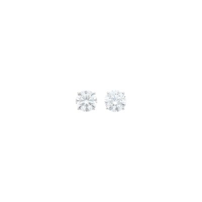 Lot 2113 - Pair of White Gold and Diamond Stud Earrings