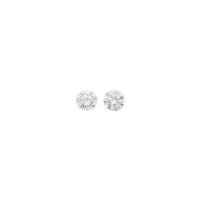 Lot 2105 - Pair of White Gold and Diamond Stud Earrings
