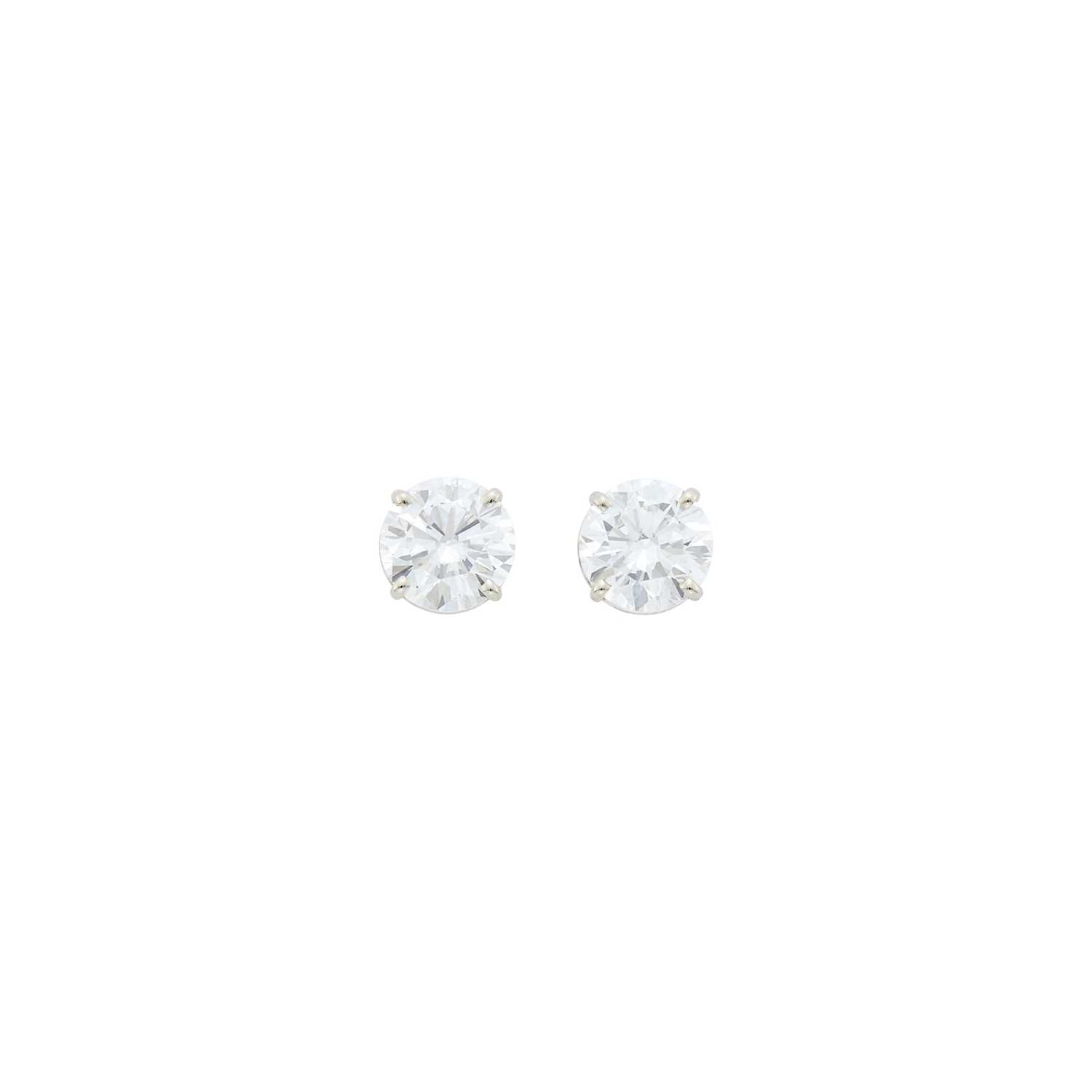 Lot 190 - Pair of White Gold and Diamond Stud Earrings