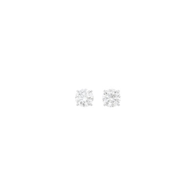 Lot 1136 - Pair of White Gold and Diamond Stud Earrings