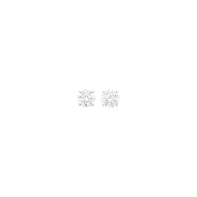 Lot 1028 - Pair of White Gold and Diamond Stud Earrings
