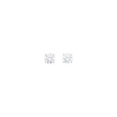 Lot 1067 - Pair of White Gold and Diamond Stud Earrings