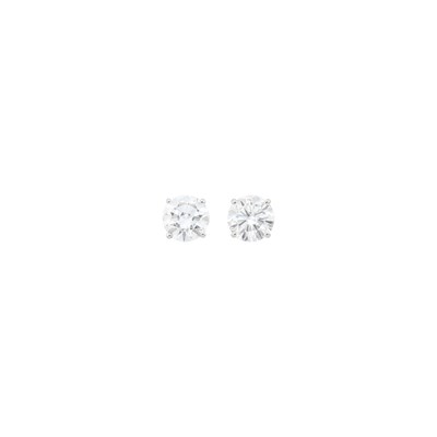 Lot 76 - Pair of White Gold and Diamond Stud Earrings