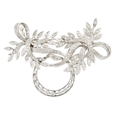 Lot 2279 - White Gold and Diamond Brooch