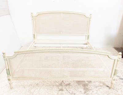 Lot 51 - White Painted Caned Bed