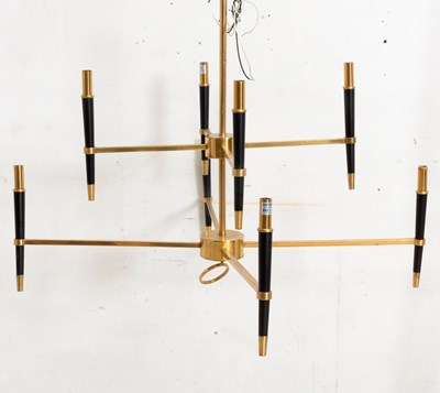 Lot 59 - Brass Eight-Light Modern Chandelier