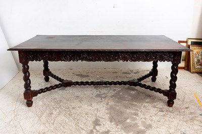 Lot 72 - Jacobean style carved Oak Dining Table