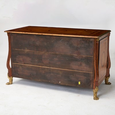 Lot 478 - Régence Style Gilt-Bronze Mounted Rosewood Parquetry Commode