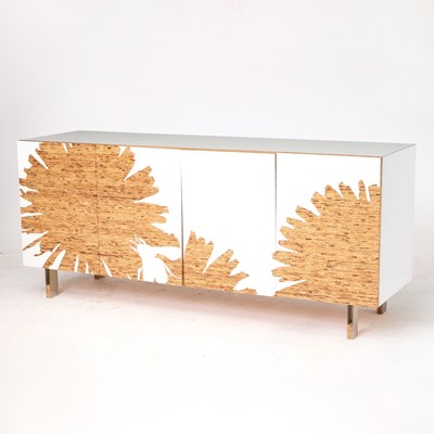 Lot 364 - White Laminate and Maple Dandelion Cabinet