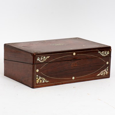 Lot 105 - Mahogany Brass Inlaid Lap Desk