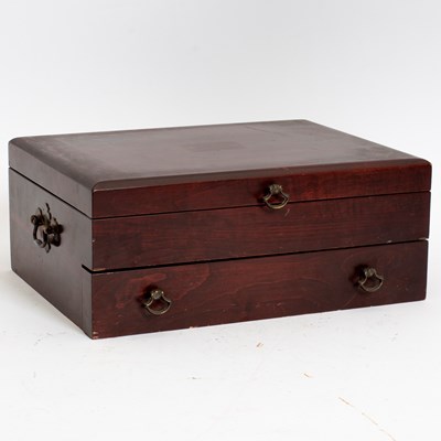 Lot 106 - Stained Wood Silverware Storage Box