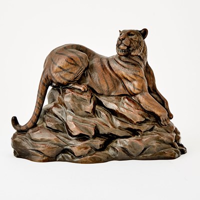 Lot 619 - Patinated Bronze Model of a Bengal Tiger