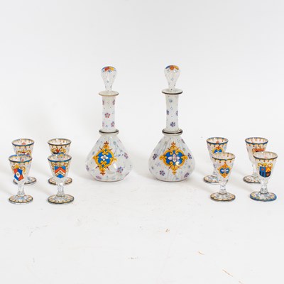 Lot 121 - Group of Hand Painted Glass Barware