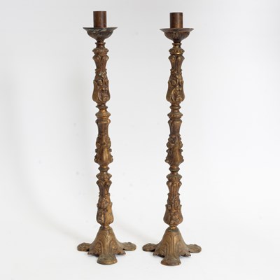 Lot 146 - Pair of Bronze Candlesticks